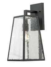 Elegant LDOD2201 - Outdoor Wall lantern D:7 H:15.5 100W Matte Black Finish Clear Seedy glass Lens