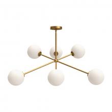 Alora Lighting CH549640AGOP - Cassia 40-in Aged Gold/Opal Matte Glass 6 Lights Chandeliers