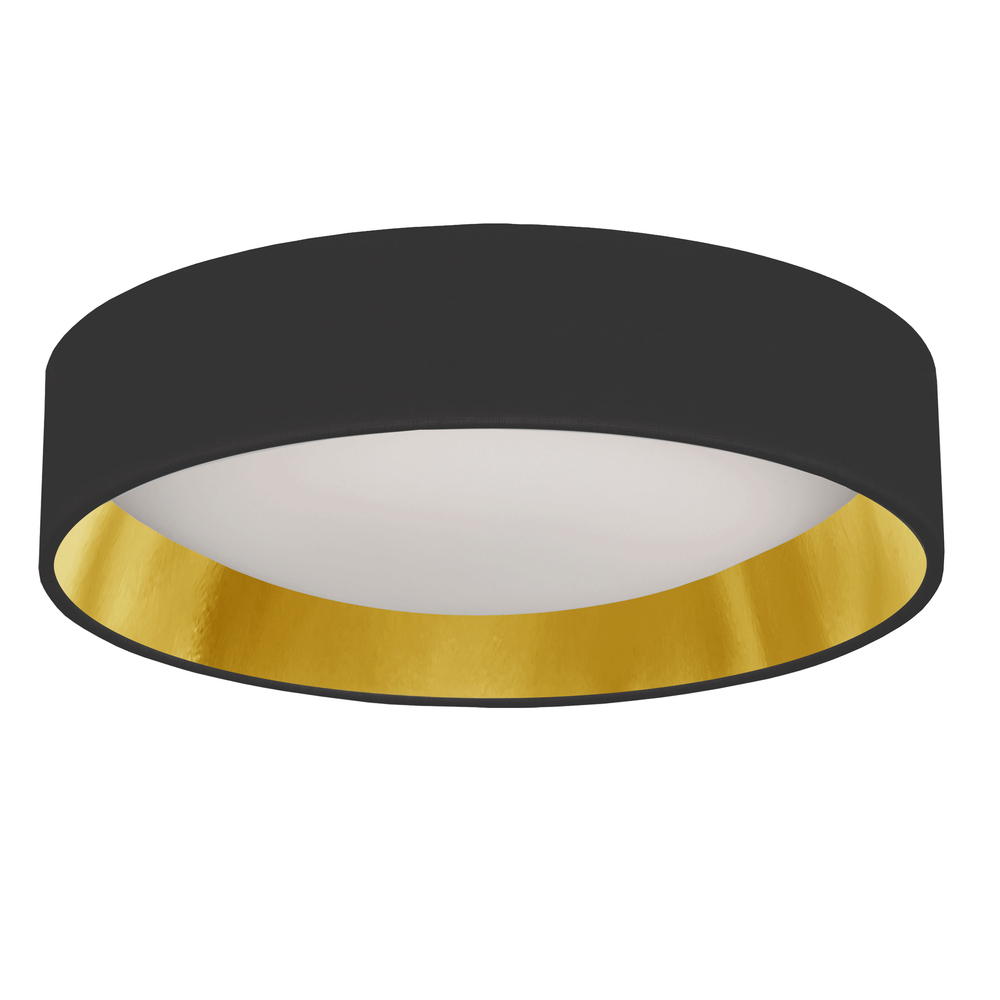 15&#34; Light Flush Mount Fixture Black/Gold Shade
