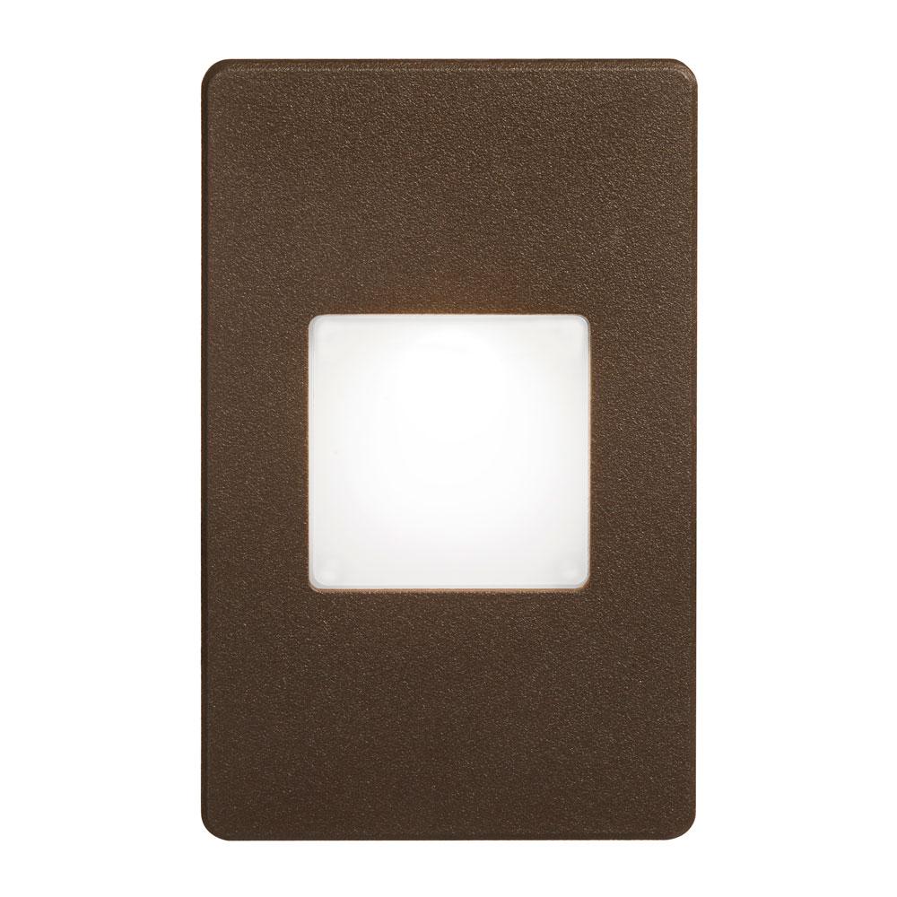 120VAC input, L125mmxW78mmxH37mm, 2700K, 3.3W IP65, Bronze Wall LED Light with White Lens