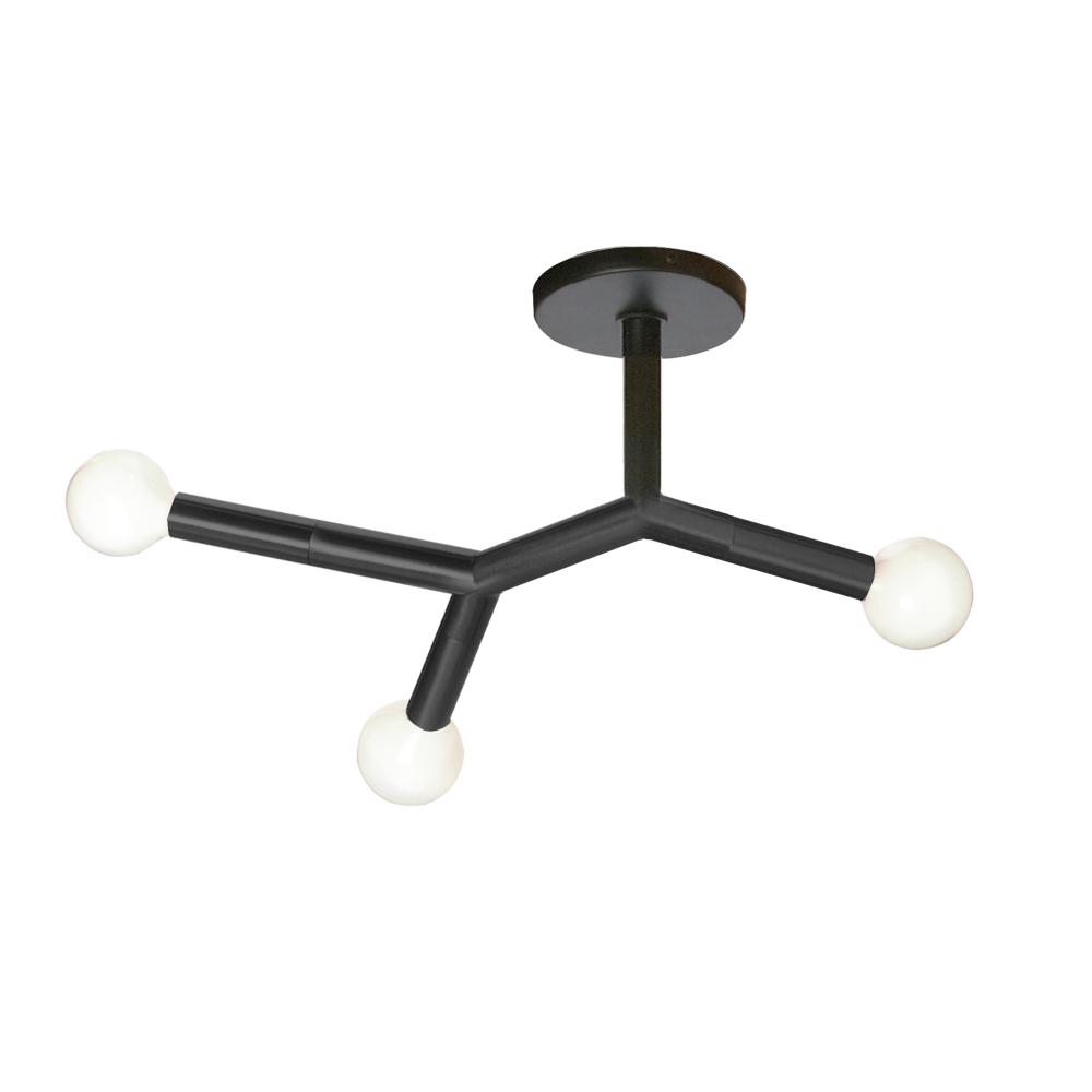3 Light Semi-Flush in Matte Black