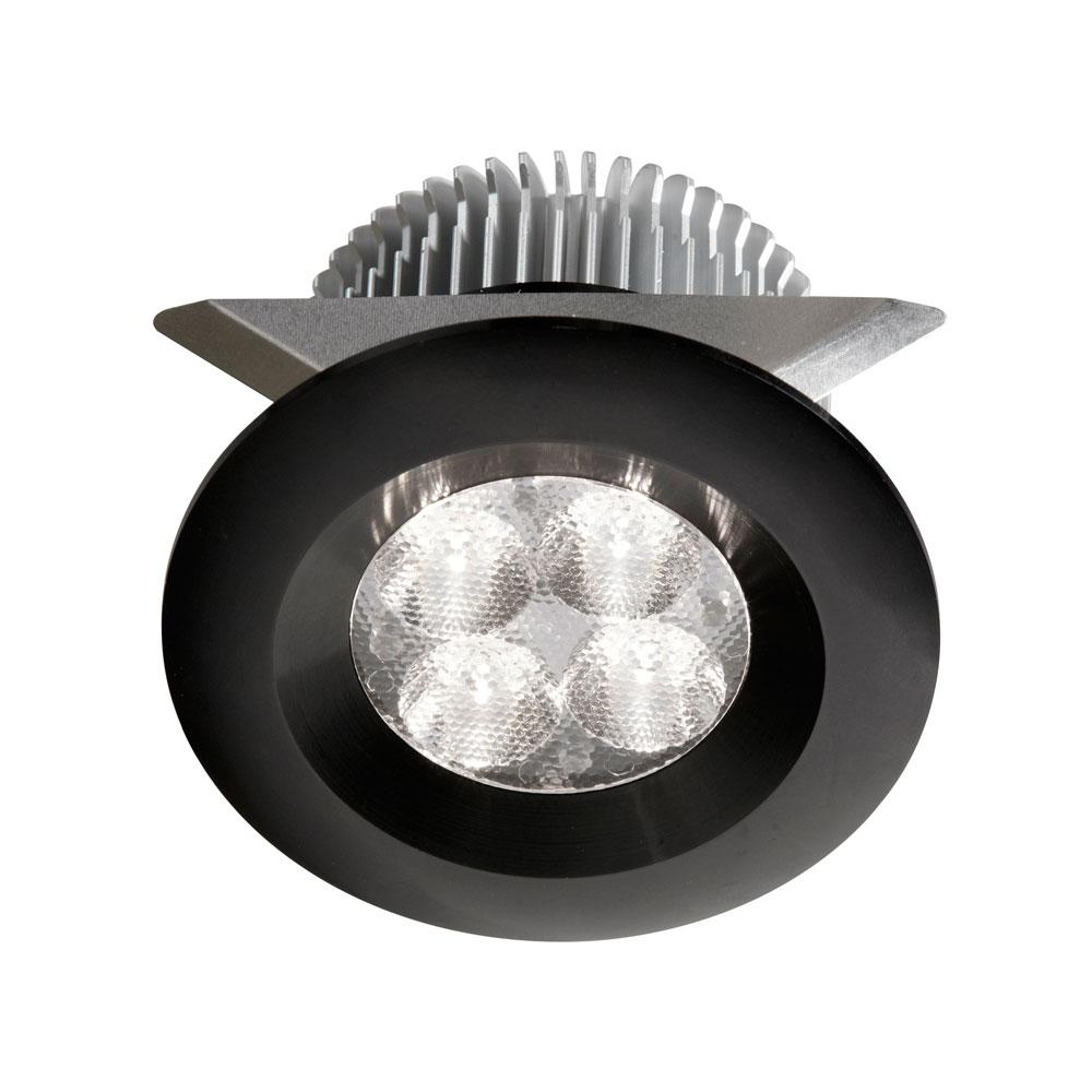 Black 2x4W 3000K, CRI80+, 25Â° beam, 24VDC input with Male Connector, 18&#34; Lead wire, D70xH50 mm