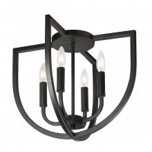 Dainolite PLA-154FH-MB - 4 Light Flush Mount in Matte Black