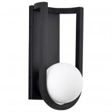 Nuvo 62/1619 - Cradle; 6W LED; Medium Wall Lantern; Matte Black with White Opal Glass