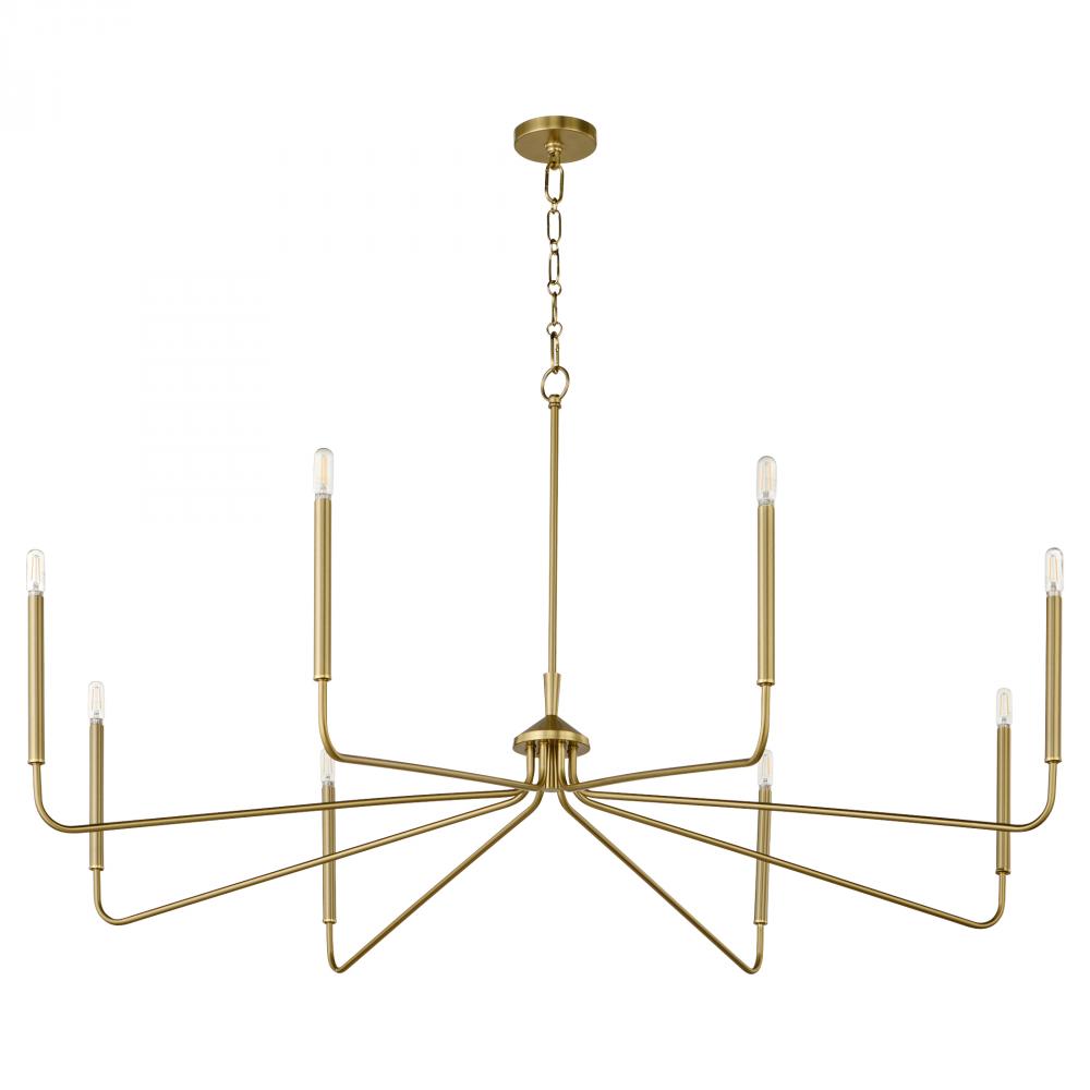 Providence 8 Light Chandelier, Aged Brass