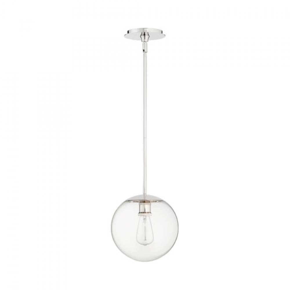 10&#34; CLR GLOBE PEND - PN