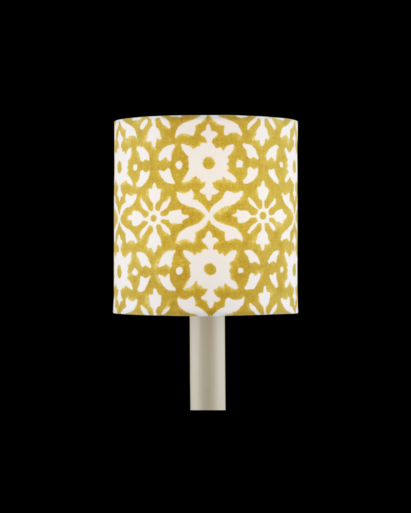 Block Print Gold Drum Chandelier Shade